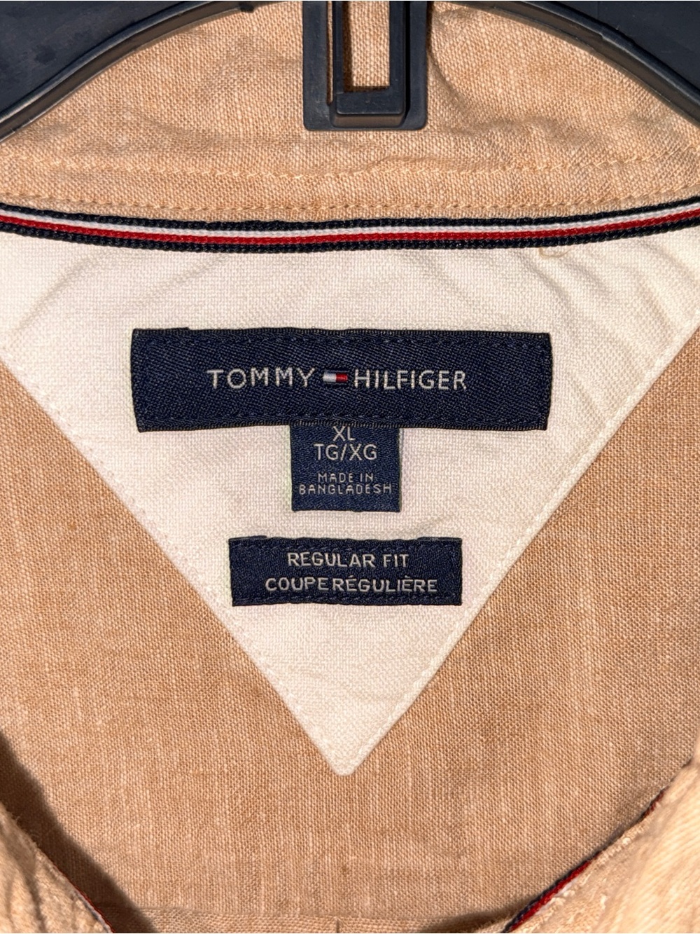 NWOT Tommy Hilfiger Beige Short Sleeve Button-Down Linen-Blend Shirt-XL-EC - Picture 2 of 11